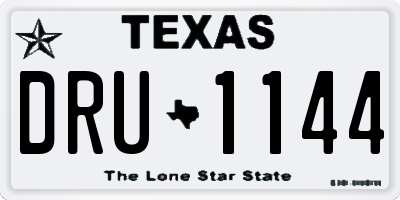 TX license plate DRU1144