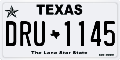 TX license plate DRU1145