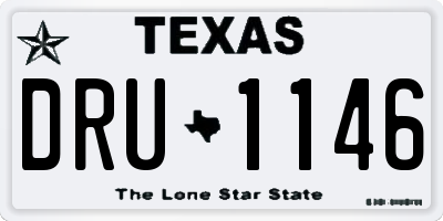 TX license plate DRU1146