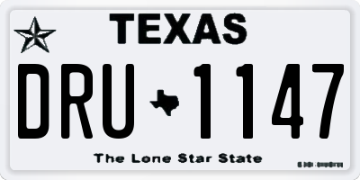 TX license plate DRU1147