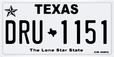 TX license plate DRU1151
