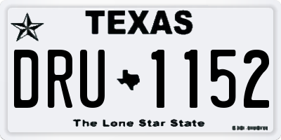 TX license plate DRU1152