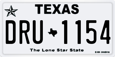 TX license plate DRU1154