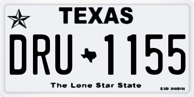 TX license plate DRU1155