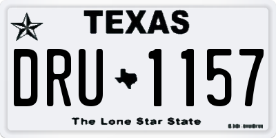 TX license plate DRU1157