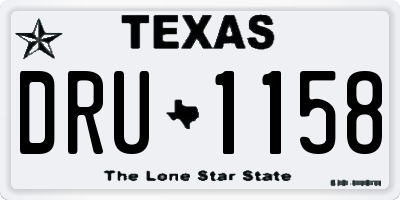 TX license plate DRU1158