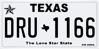 TX license plate DRU1166