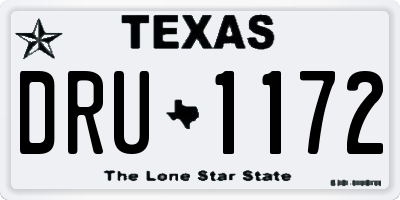 TX license plate DRU1172