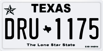 TX license plate DRU1175