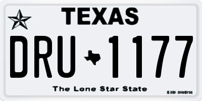 TX license plate DRU1177