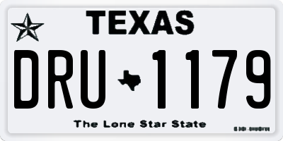 TX license plate DRU1179