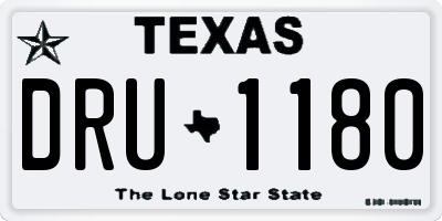 TX license plate DRU1180