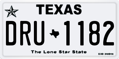 TX license plate DRU1182