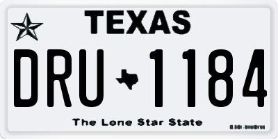 TX license plate DRU1184