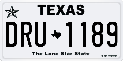 TX license plate DRU1189