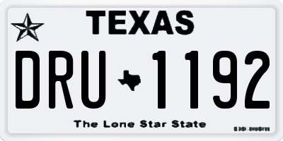 TX license plate DRU1192