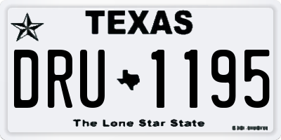 TX license plate DRU1195
