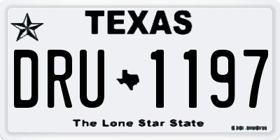 TX license plate DRU1197