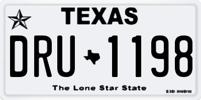 TX license plate DRU1198