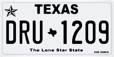 TX license plate DRU1209