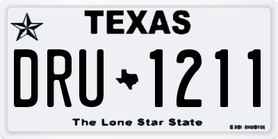 TX license plate DRU1211