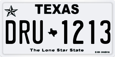 TX license plate DRU1213