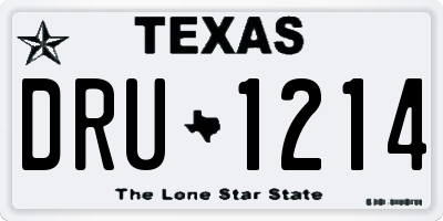 TX license plate DRU1214