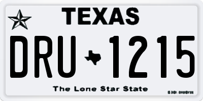 TX license plate DRU1215