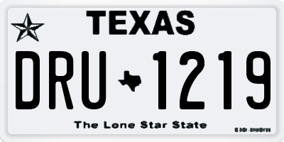 TX license plate DRU1219