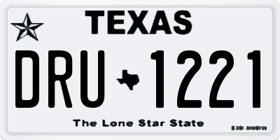 TX license plate DRU1221