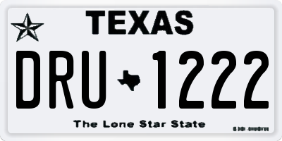 TX license plate DRU1222