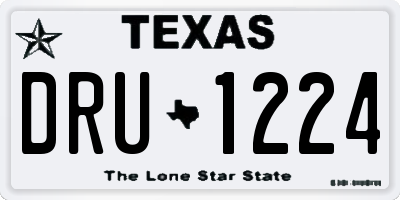 TX license plate DRU1224