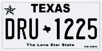 TX license plate DRU1225