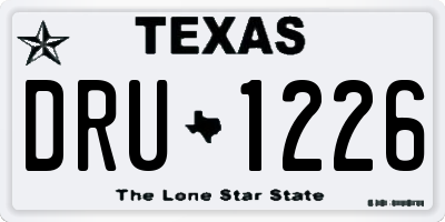 TX license plate DRU1226