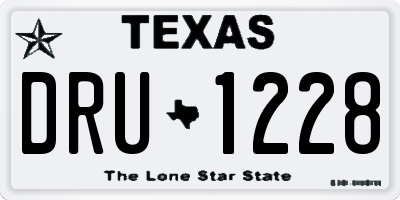 TX license plate DRU1228