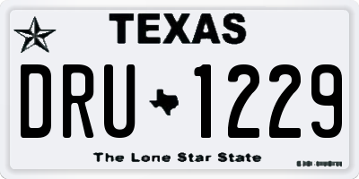 TX license plate DRU1229