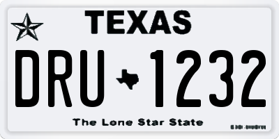 TX license plate DRU1232