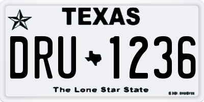 TX license plate DRU1236