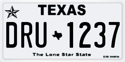 TX license plate DRU1237