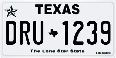 TX license plate DRU1239