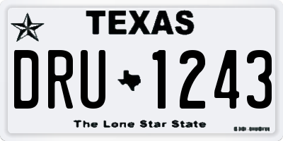 TX license plate DRU1243