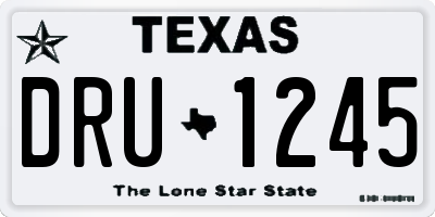TX license plate DRU1245
