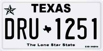 TX license plate DRU1251