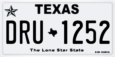 TX license plate DRU1252