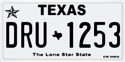 TX license plate DRU1253
