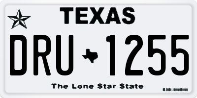 TX license plate DRU1255