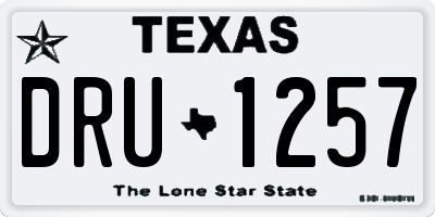TX license plate DRU1257