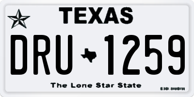 TX license plate DRU1259