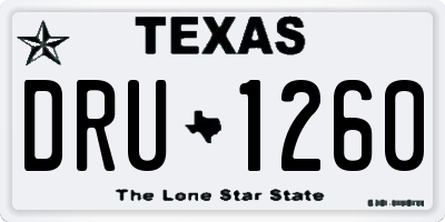 TX license plate DRU1260