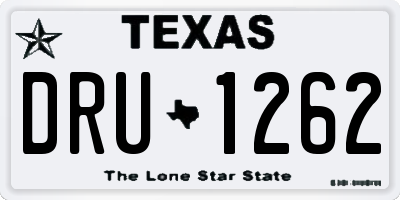 TX license plate DRU1262